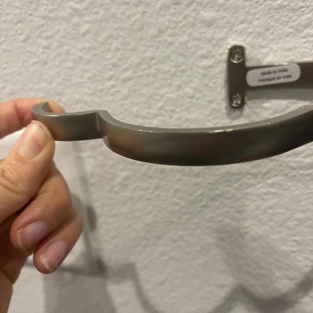 Silver Wall-Mounted Hook curtain hold back